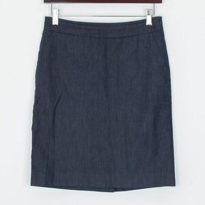 Ann Taylor LOFT‎ Petite Chambray Pencil Skirt Size 2P Blue Professional Career